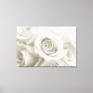 Flowers White Roses Canvas Print