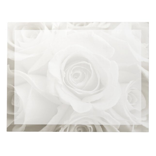 Flowers | White Roses Notepad (Front)