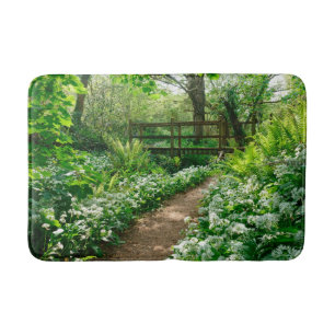 Flowers White Wildflowers in Forest Bath Mat