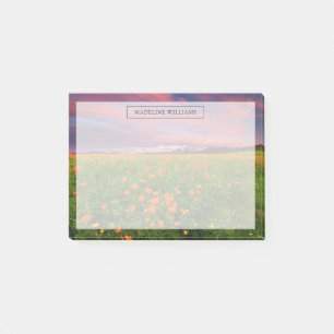 Flowers   Wildflower Field Snowcapped Mountains Post-it Notes