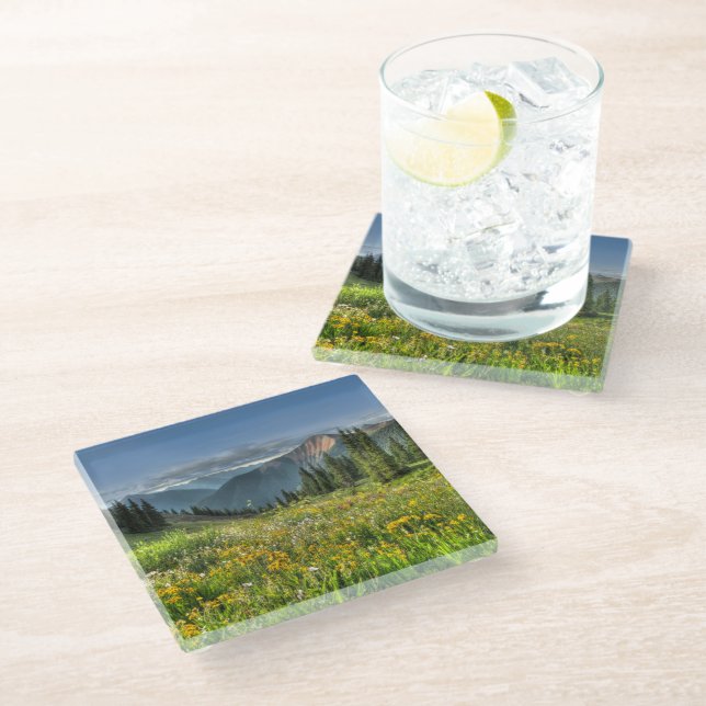 Flowers | Wildflowers Silverton Colorado Glass Coaster (Angled)