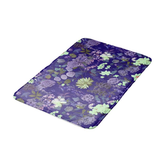 Flowers with an elegant and mysterious atmosphere bath mat (Angled)