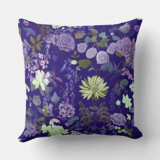 Flowers with an elegant and mysterious atmosphere cushion