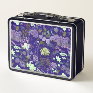 Flowers with an elegant and mysterious atmosphere metal lunch box
