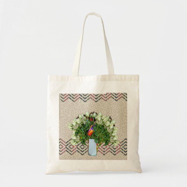 Flowers with Birds Tote Bag (Front)