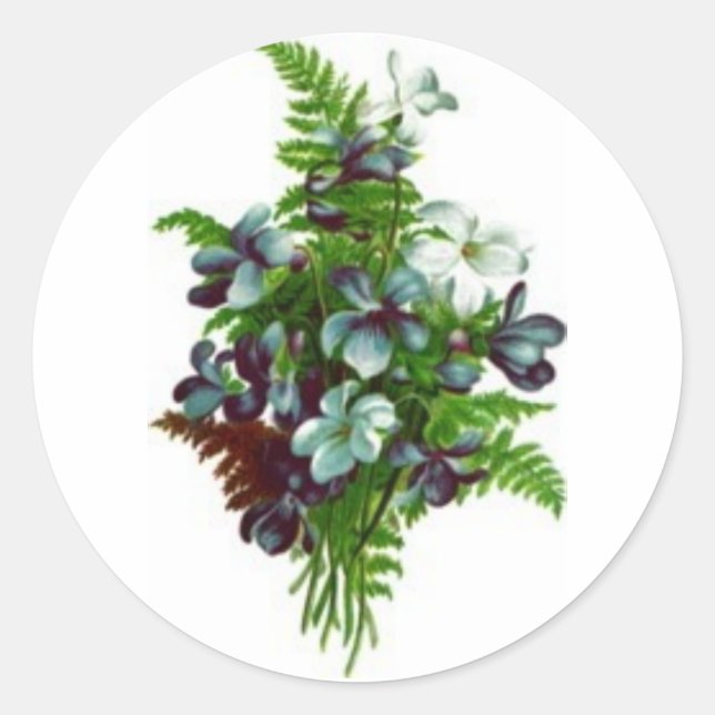 flowers with ferns sticker (Front)