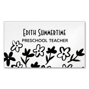 Flowers with ink square business card