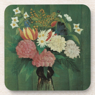 Flowers with Ivy by Henri Rousseau, Vintage Floral Coaster