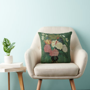 Flowers with Ivy by Henri Rousseau, Vintage Floral Cushion