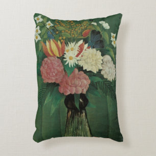 Flowers with Ivy by Henri Rousseau, Vintage Floral Decorative Cushion