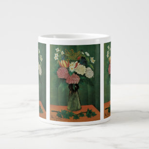 Flowers with Ivy by Henri Rousseau, Vintage Floral Large Coffee Mug