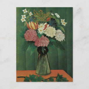 Flowers with Ivy by Henri Rousseau, Vintage Floral Postcard