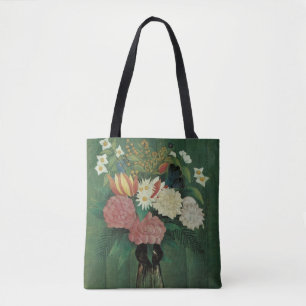 Flowers with Ivy by Henri Rousseau, Vintage Floral Tote Bag