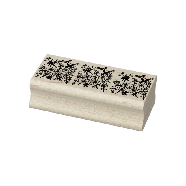 Flowers with Leaves rubber stamp (Stamp)