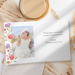Flowers with Photo Thank You Card