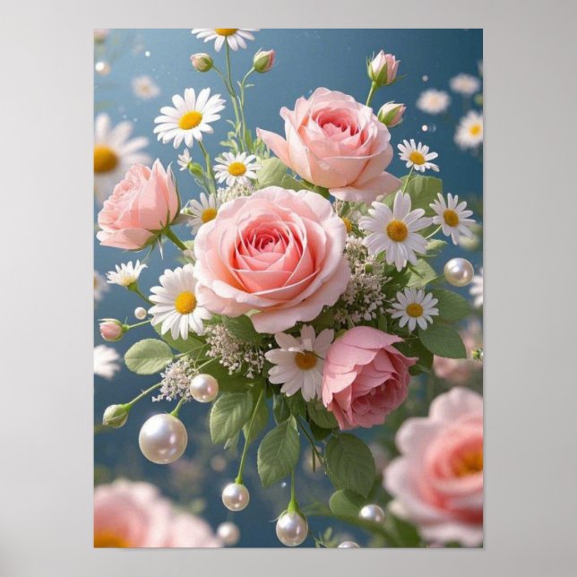 Flowers with timeless extravagant elegance poster (Front)