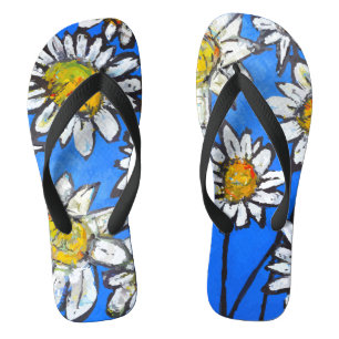Flowers with White Pedals Flip Flops