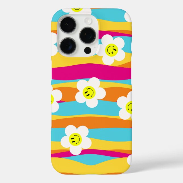 flowers with yellow centers showing smiley faces Case-Mate iPhone case (Back)