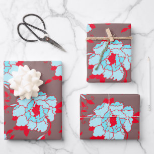 flowers wrapping paper sheet