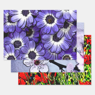 Flowers Wrapping Paper Sheet