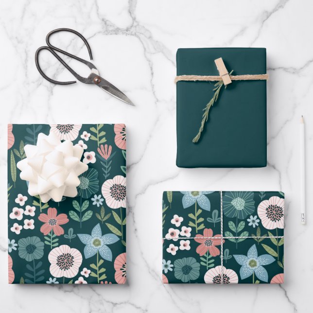 Flowers Wrapping Paper Sheets (Front)