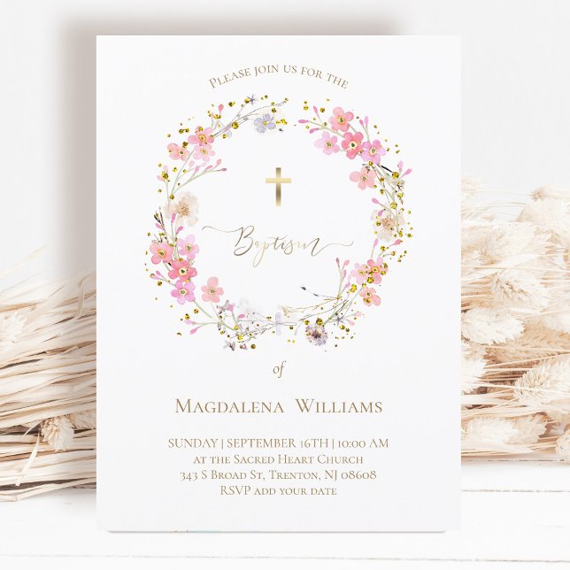  flowers wreath | Baptism Invitation (Creator Uploaded)