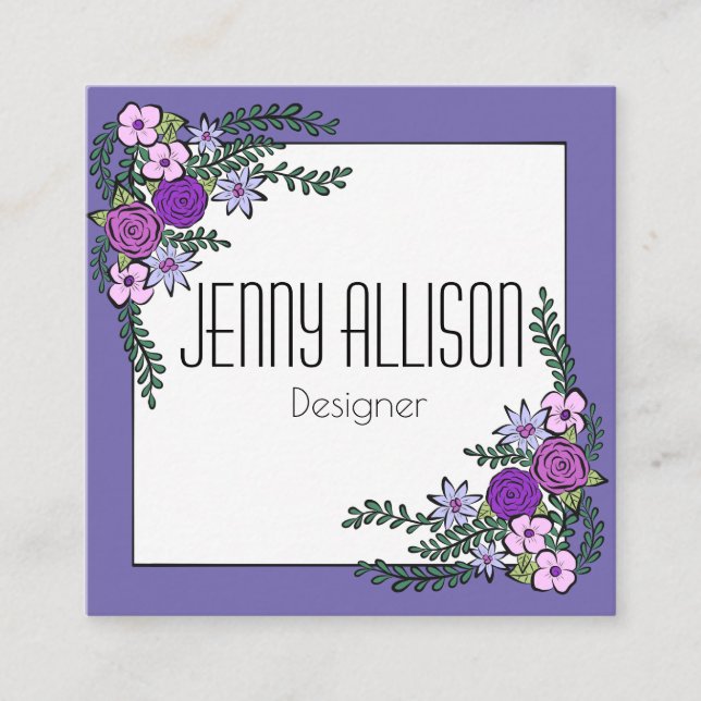 Flowers Wreath Business Card (Front)