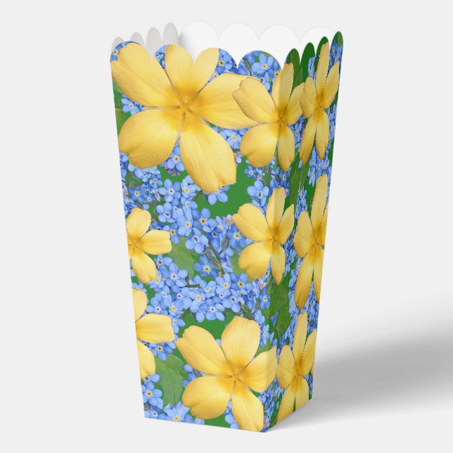 FLOWERS YELLOW AND BLUE FAVOUR BOX (Back)