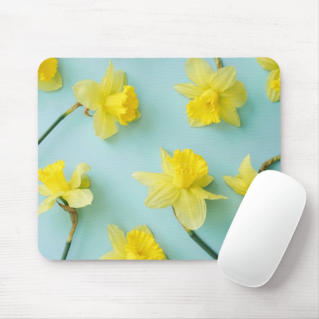 Flowers | Yellow Daffodils Mouse Mat (With Mouse)
