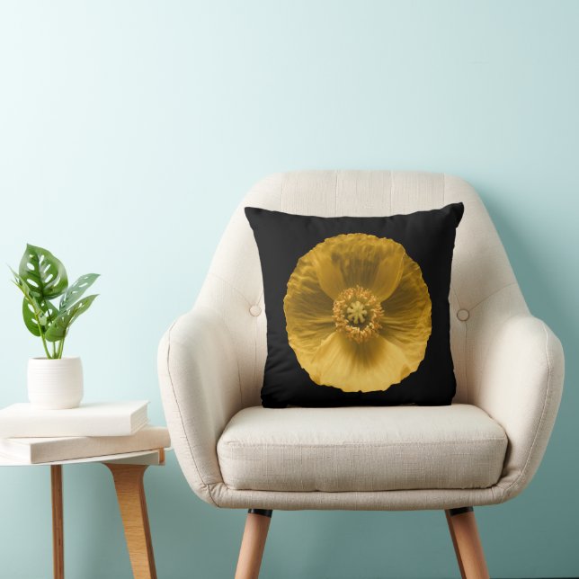 Flowers | Yellow Poppy Cushion (Chair)