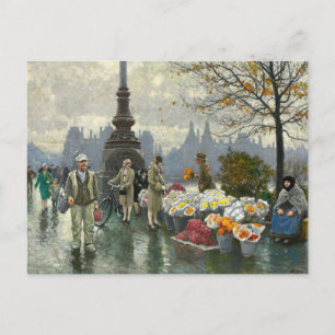 Flowersellers   Paul Fischer Postcard