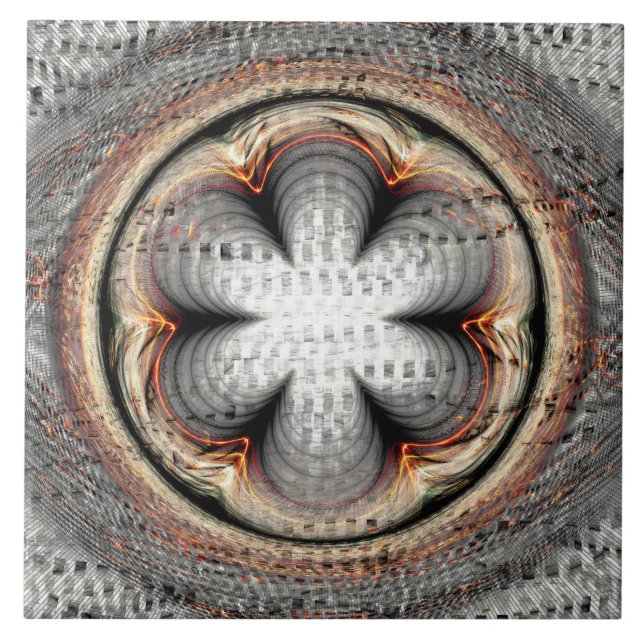 Flowery abstract decoration tile (Front)