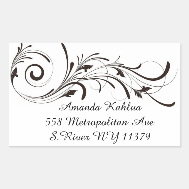 Flowery Address Label (Front)
