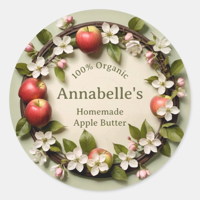 Flowery Apple Butter Label (Front)