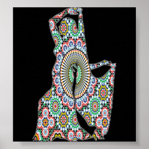 Flowery Belly Dancer Cutout poster