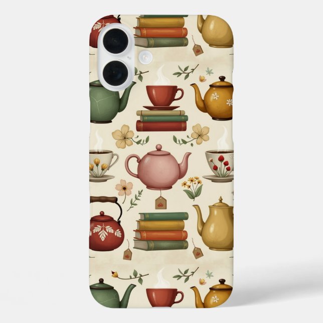  Flowery Books and Tea Case-Mate iPhone Case (Back)