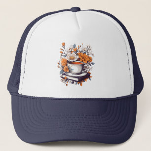 Flowery Books and Tea - Floral Book lovers Trucker Hat