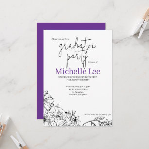 Flowery Bright Graduation Party Invitation