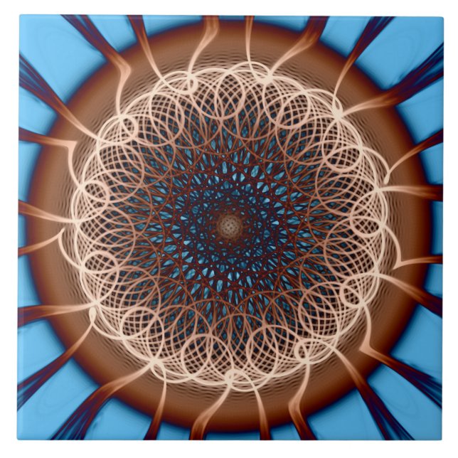 Flowery colourful visionary pattern tile (Front)