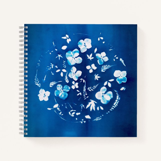 flowery Cyanotype - A spring air Notebook (Front)