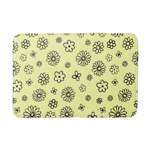 Flowery Design Bath Mat