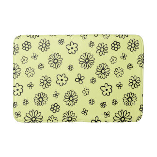 Flowery Design Bath Mat