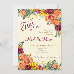 Flowery Fall Bridal Shower Invitation
