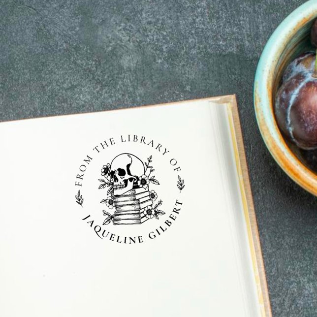 Flowery Gothic Skull From The Library Of Self-inking Stamp (Creator Uploaded)