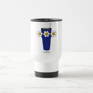 Flowery happy tumbler travel mug