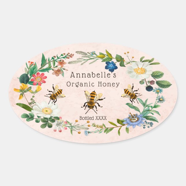 Flowery Honey Label Personalise (Front)
