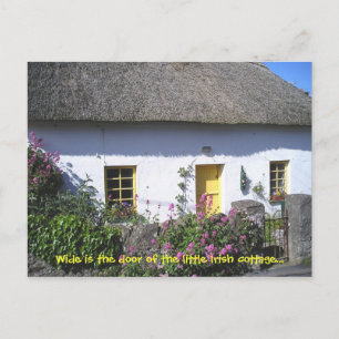 Flowery Irish Cottage Postcard