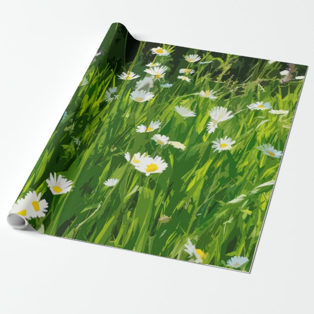 Flowery meadow wrapping paper (Unrolled)