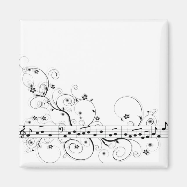 Flowery Music Magnet (Front)
