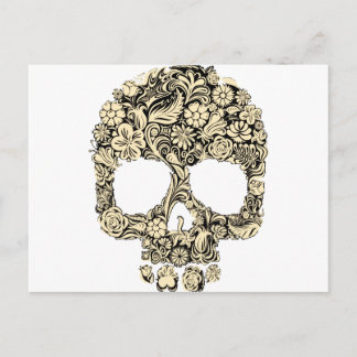 Flowery Ornate Skull Postcard
